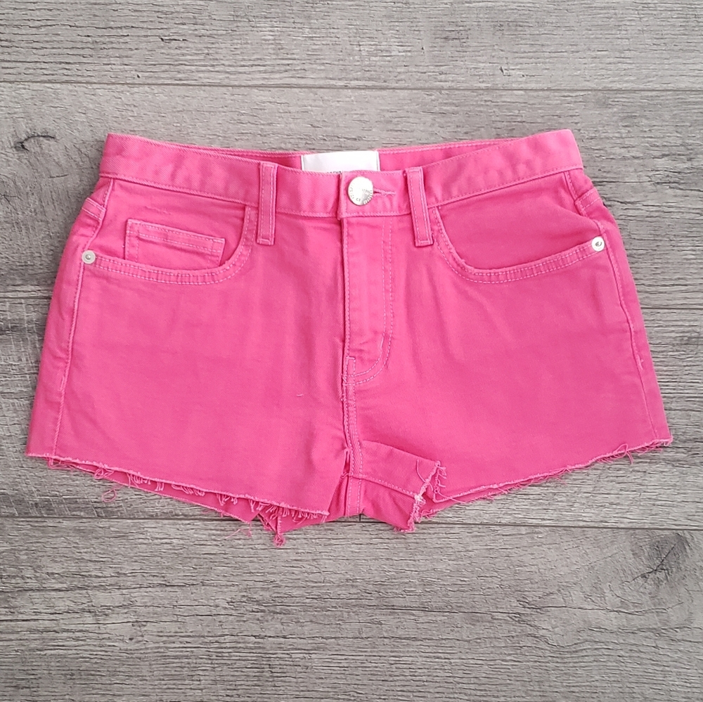 Current/Elliot High-Rise Raw Hem Denim Boyfriend Shorts  NWT